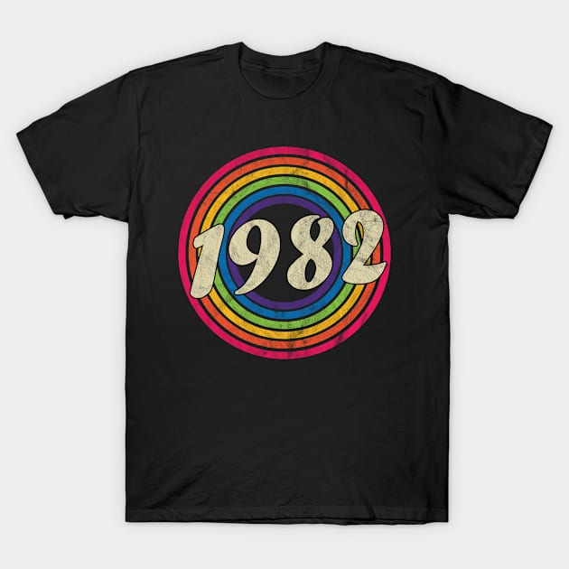 1982 - Retro Rainbow Faded-Style T-Shirt by MaydenArt